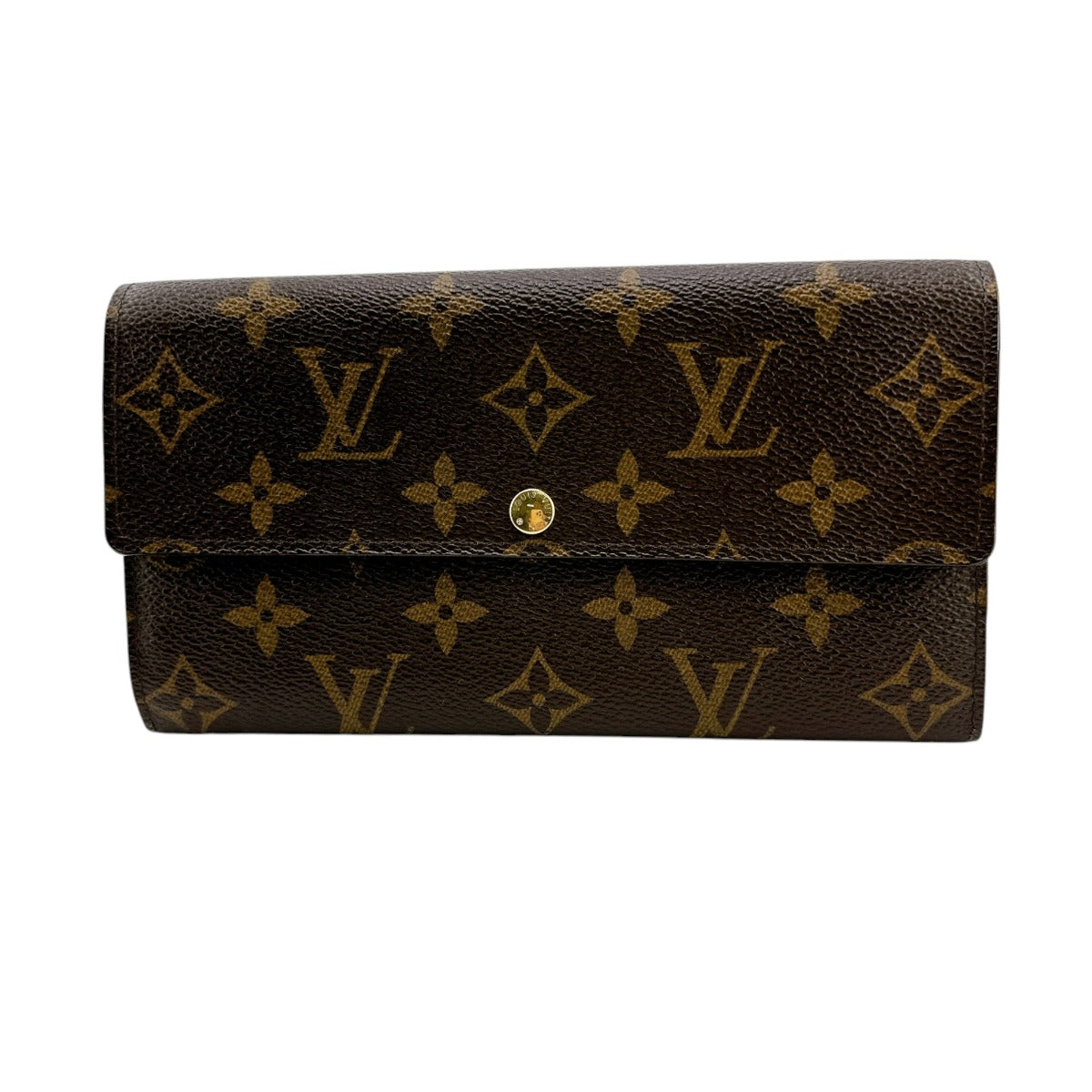 ルイヴィトン LOUIS VUITTON 長財布
 ファスナー付き モノグラム ポシェット・ポルトモネクレディ モノグラムキャンバス M61725 ブラウン LV
 【SS】
 【中古】