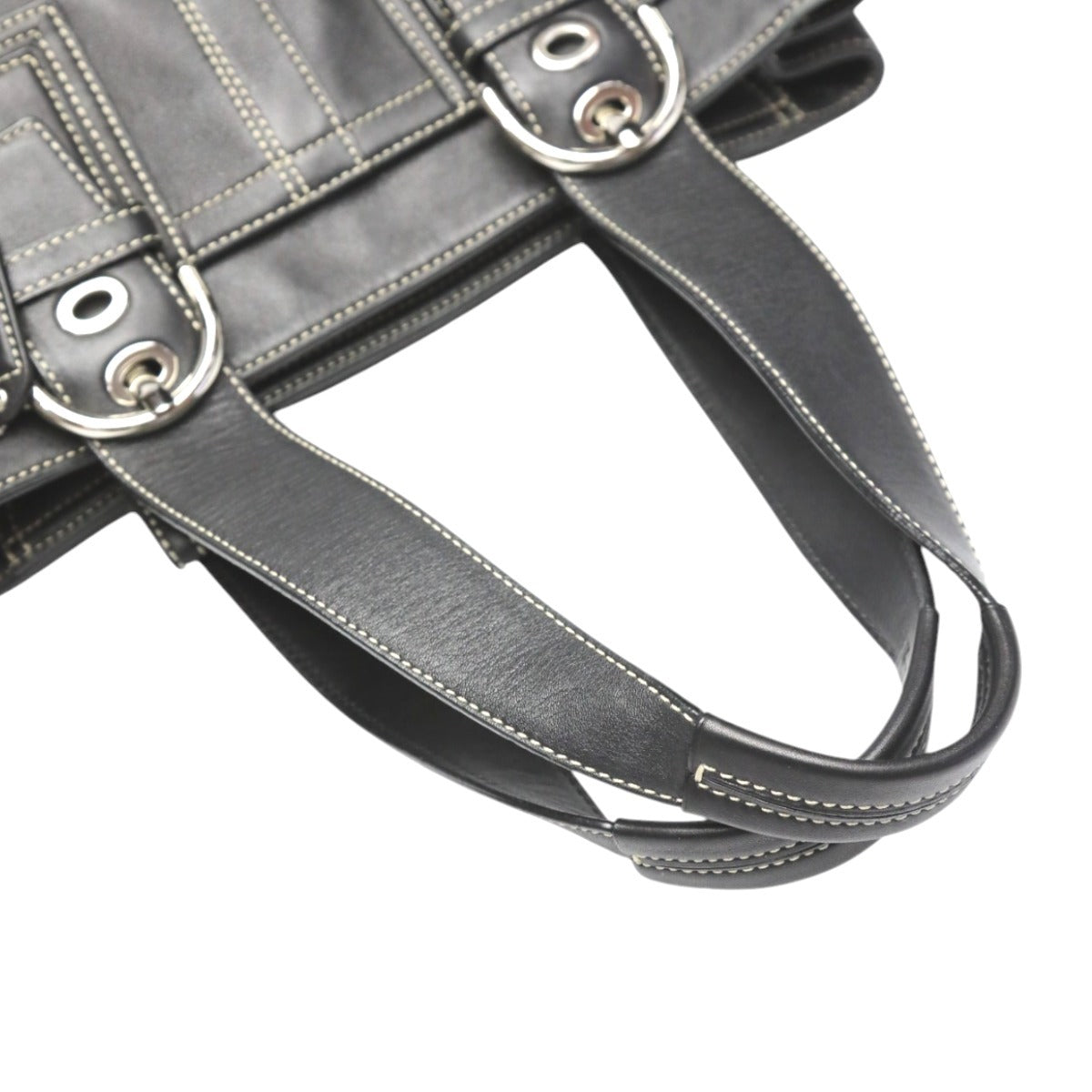コーチ COACH トートバッグ
 ハンドバッグ ミディアムレザー  レザー F10911  ブラック 【SS】
 【中古】