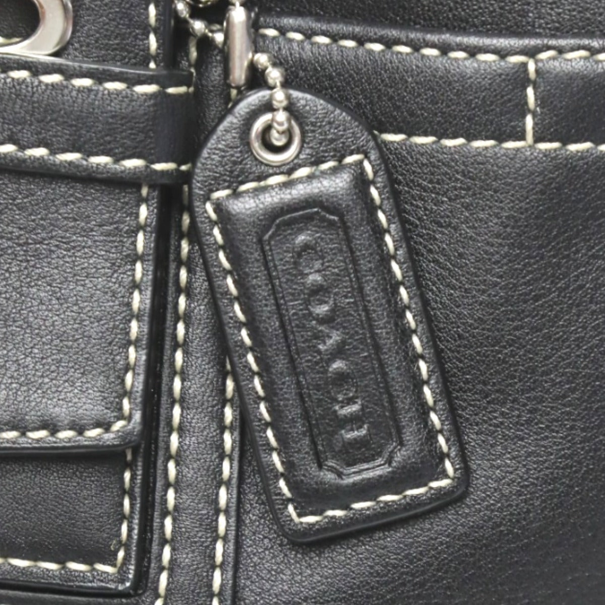 コーチ COACH トートバッグ
 ハンドバッグ ミディアムレザー  レザー F10911  ブラック 【SS】
 【中古】