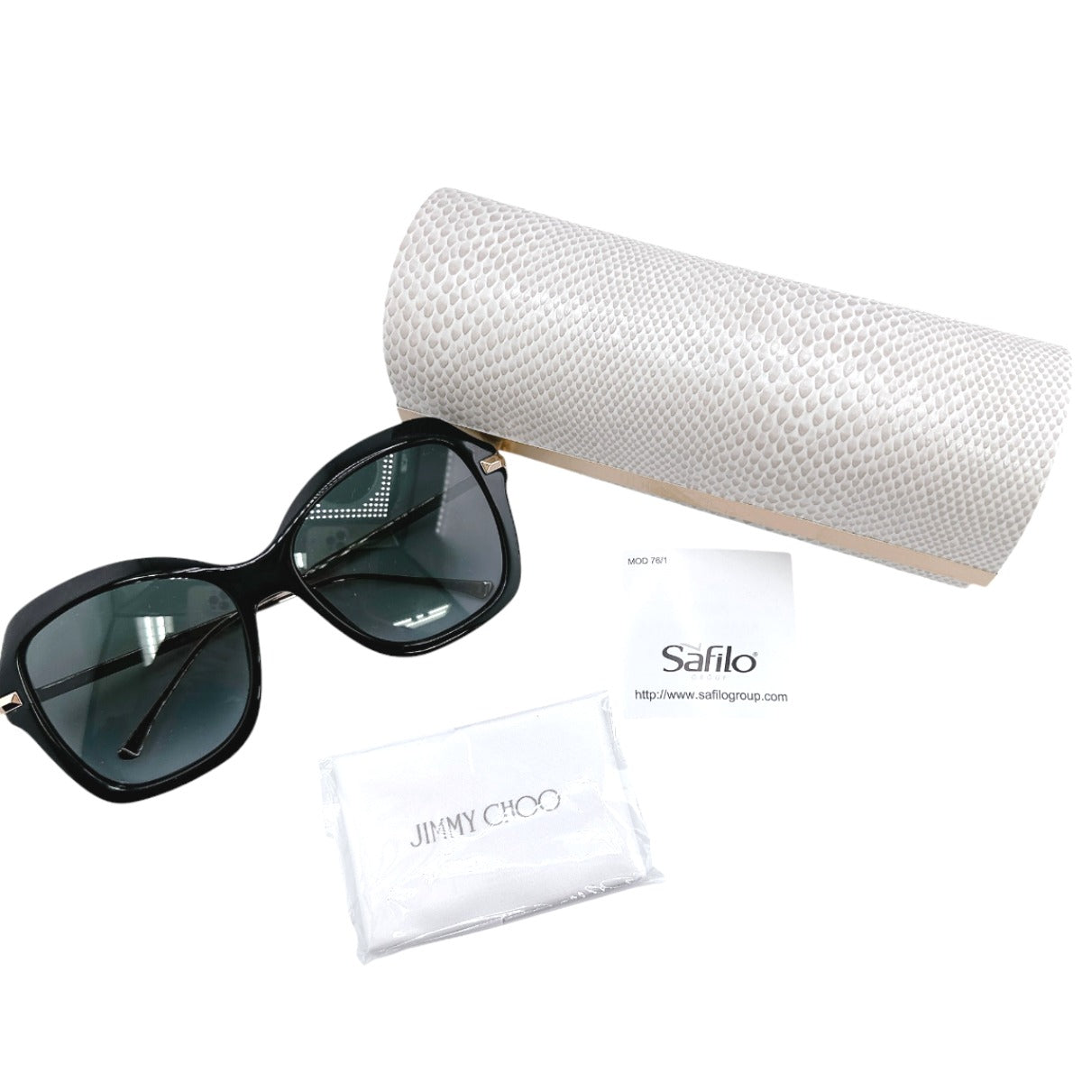 ジミーチュウ JIMMY CHOO サングラス
 サングラス 56□17 135 バタフライ プラスチック TEESY/G/Ｓ ブラック 【SS】
 【中古】