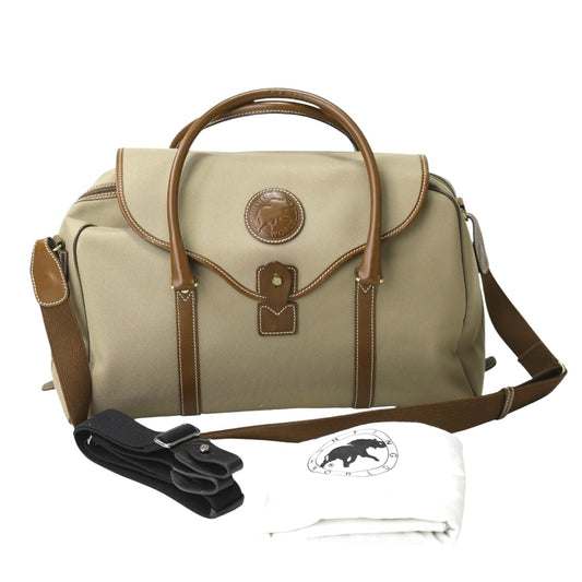 ハンティングワールド HUNTING WORLD ボストンバッグ
 旅行かばん ラバーロゴ 2way キャンバス カーキ 【SS】
 【中古】