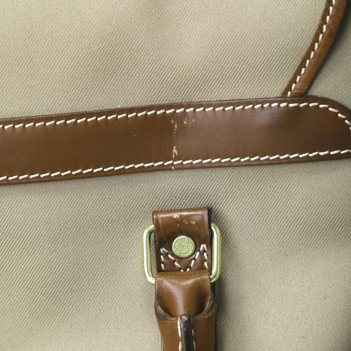 ハンティングワールド HUNTING WORLD ボストンバッグ
 旅行かばん ラバーロゴ 2way キャンバス カーキ 【SS】
 【中古】