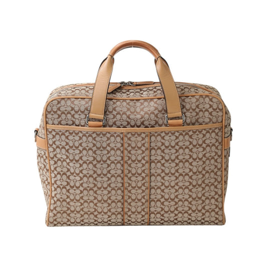 コーチ COACH ビジネスバッグ
 ブリーフケース CC柄 書類かばん キャンバス F70181 ベージュ 【SS】
 【中古】