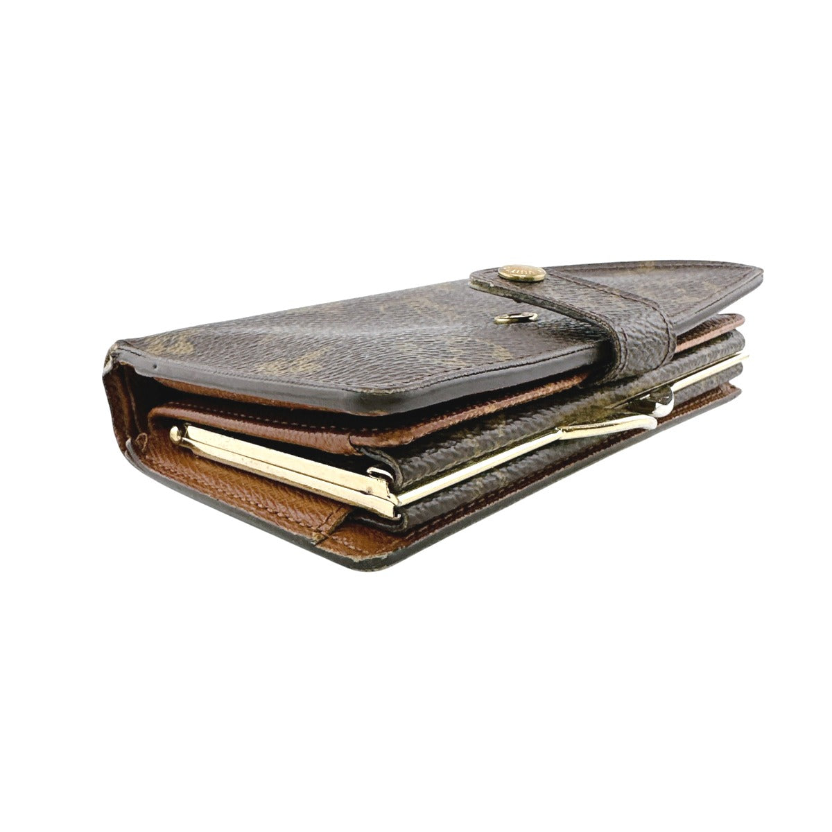 ルイヴィトン LOUIS VUITTON 長財布
 がま口財布 モノグラム ポルトフォイユ・ヴェエノワ モノグラムキャンバス M61674 ブラウン LV
 【SS】
 【中古】