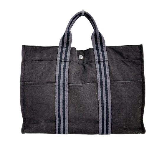 エルメス HERMES トートバッグ
 ビジネスバッグ 定番人気 フールトゥMM キャンバス ブラック 【SS】
 【中古】