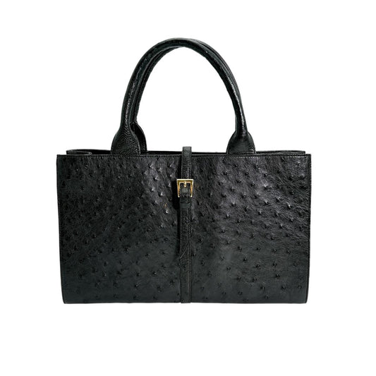 オーストリッチ ostrich ハンドバッグ
 ハンドバッグ オーストリッチ ゴールド金具 オーストリッチ ブラック 【SS】
 【中古】