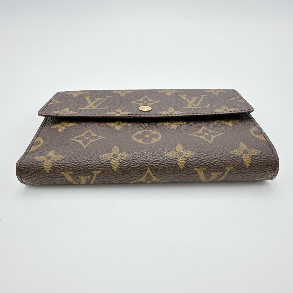 ルイヴィトン LOUIS VUITTON 三つ折り財布
 三つ折り財布 モノグラム ポルトトレゾー・エチュイ モノグラムキャンバス M61202 ブラウン LV
 【SS】
 【中古】
