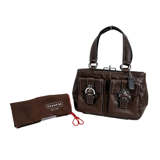 コーチ COACH トートバッグ
 ハンドバッグ 無地 レザー F05S-8A09 ブラウン 【SS】
 【中古】