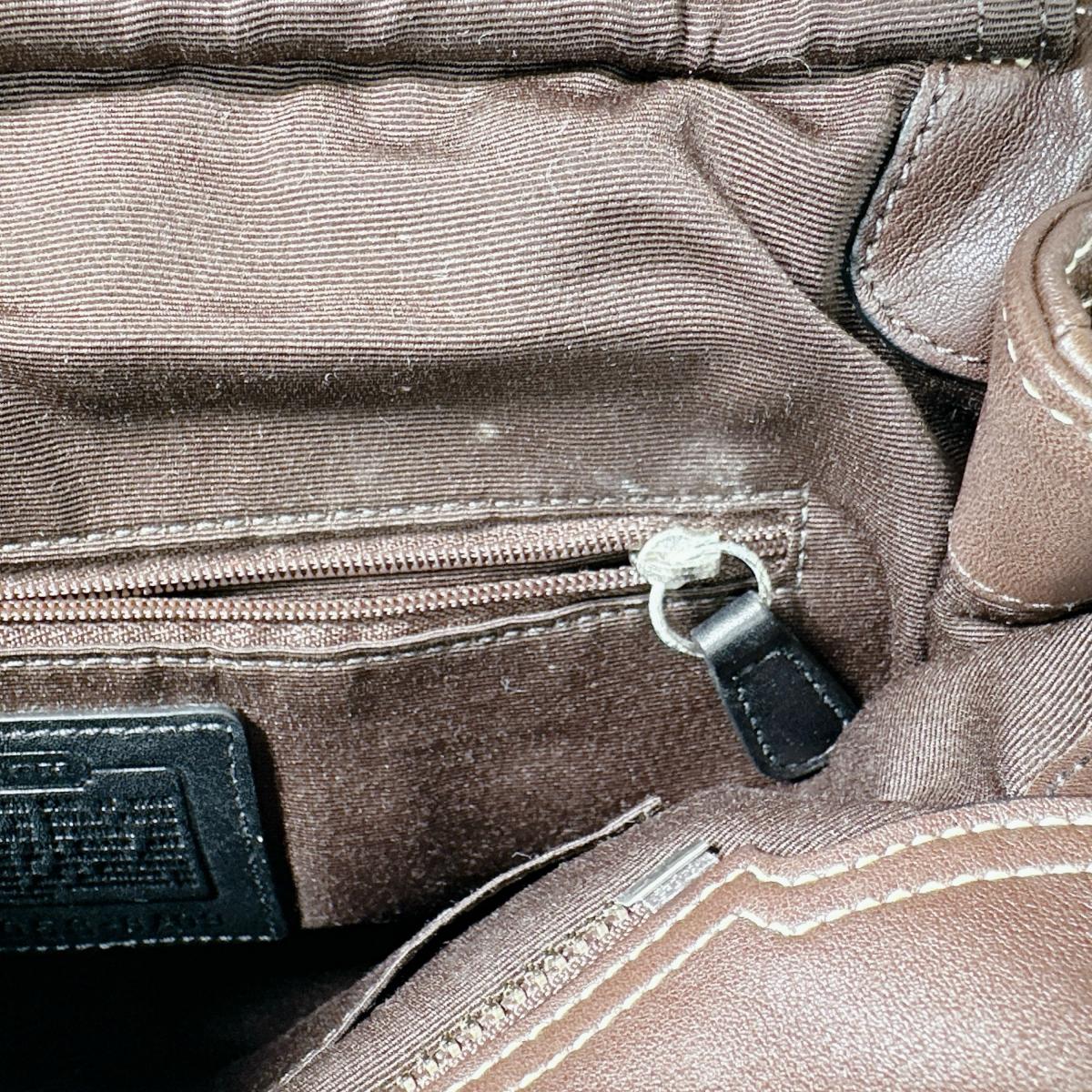 コーチ COACH トートバッグ
 ハンドバッグ 無地 レザー F05S-8A09 ブラウン 【SS】
 【中古】