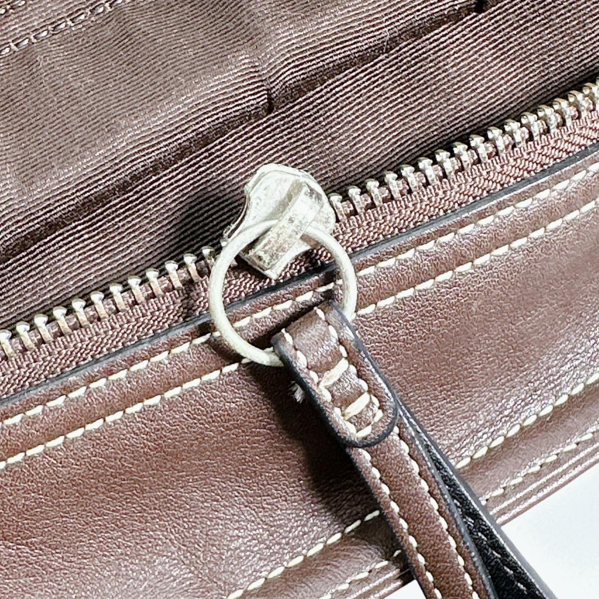 コーチ COACH トートバッグ
 ハンドバッグ 無地 レザー F05S-8A09 ブラウン 【SS】
 【中古】