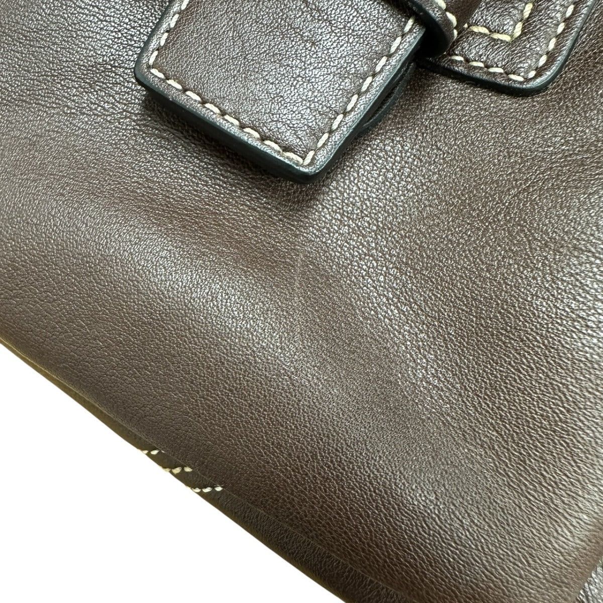 コーチ COACH トートバッグ
 ハンドバッグ 無地 レザー F05S-8A09 ブラウン 【SS】
 【中古】