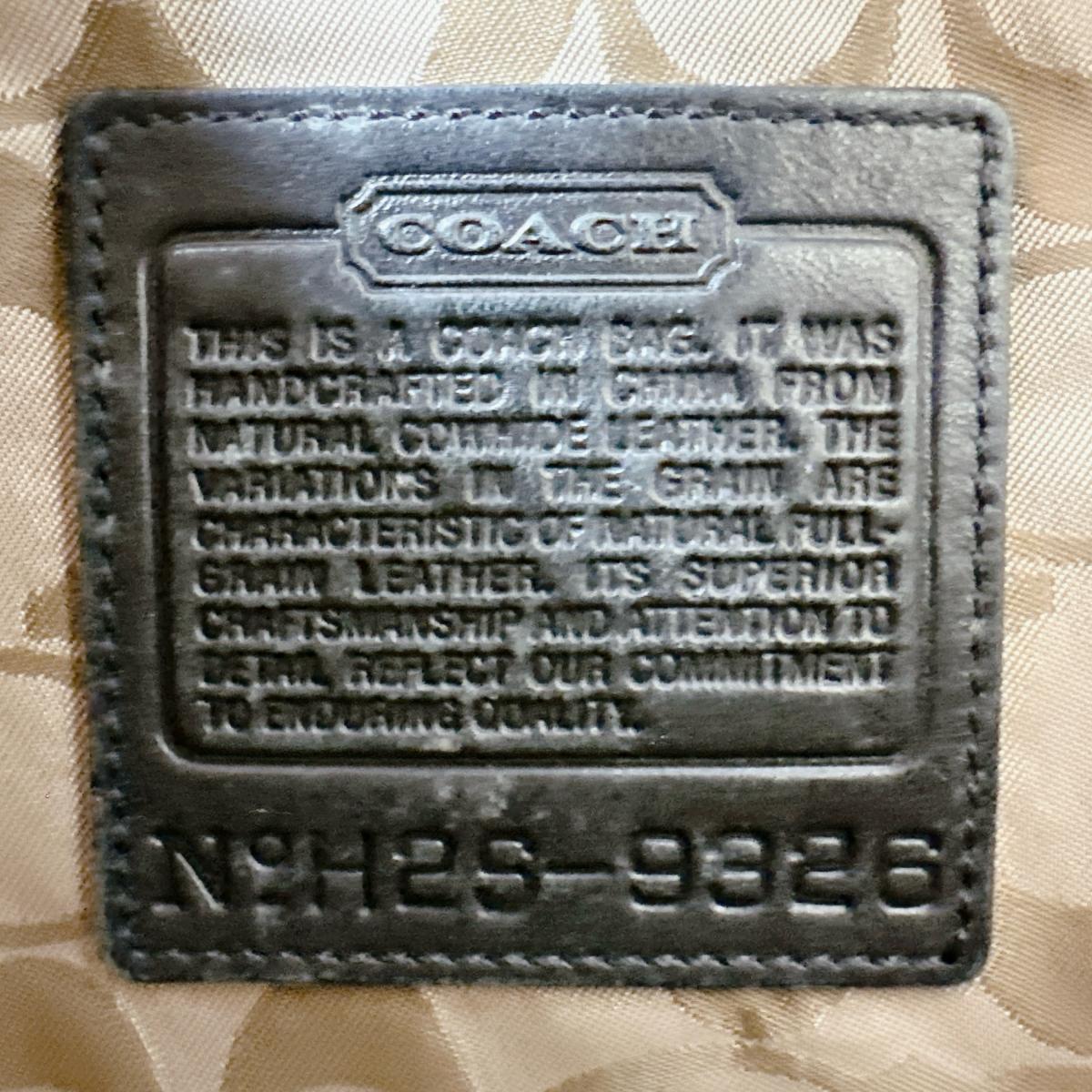 コーチ COACH ショルダーバッグ
 ショルダーバッグ 無地 レザー H2S-9326 こげ茶 【SS】
 【中古】