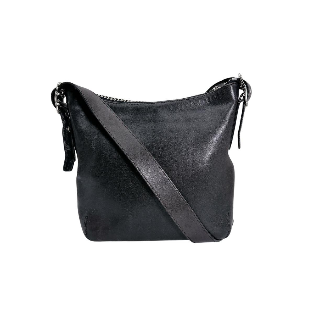 コーチ COACH ショルダーバッグ
 ショルダーバッグ 無地 レザー H2S-9326 こげ茶 【SS】
 【中古】