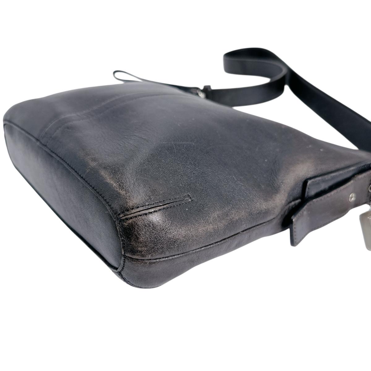 コーチ COACH ショルダーバッグ
 ショルダーバッグ 無地 レザー H2S-9326 こげ茶 【SS】
 【中古】