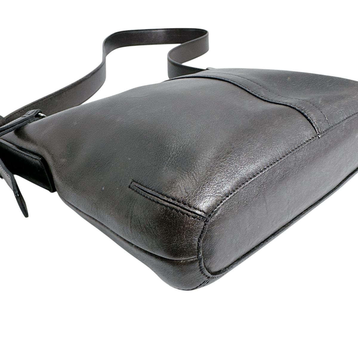 コーチ COACH ショルダーバッグ
 ショルダーバッグ 無地 レザー H2S-9326 こげ茶 【SS】
 【中古】