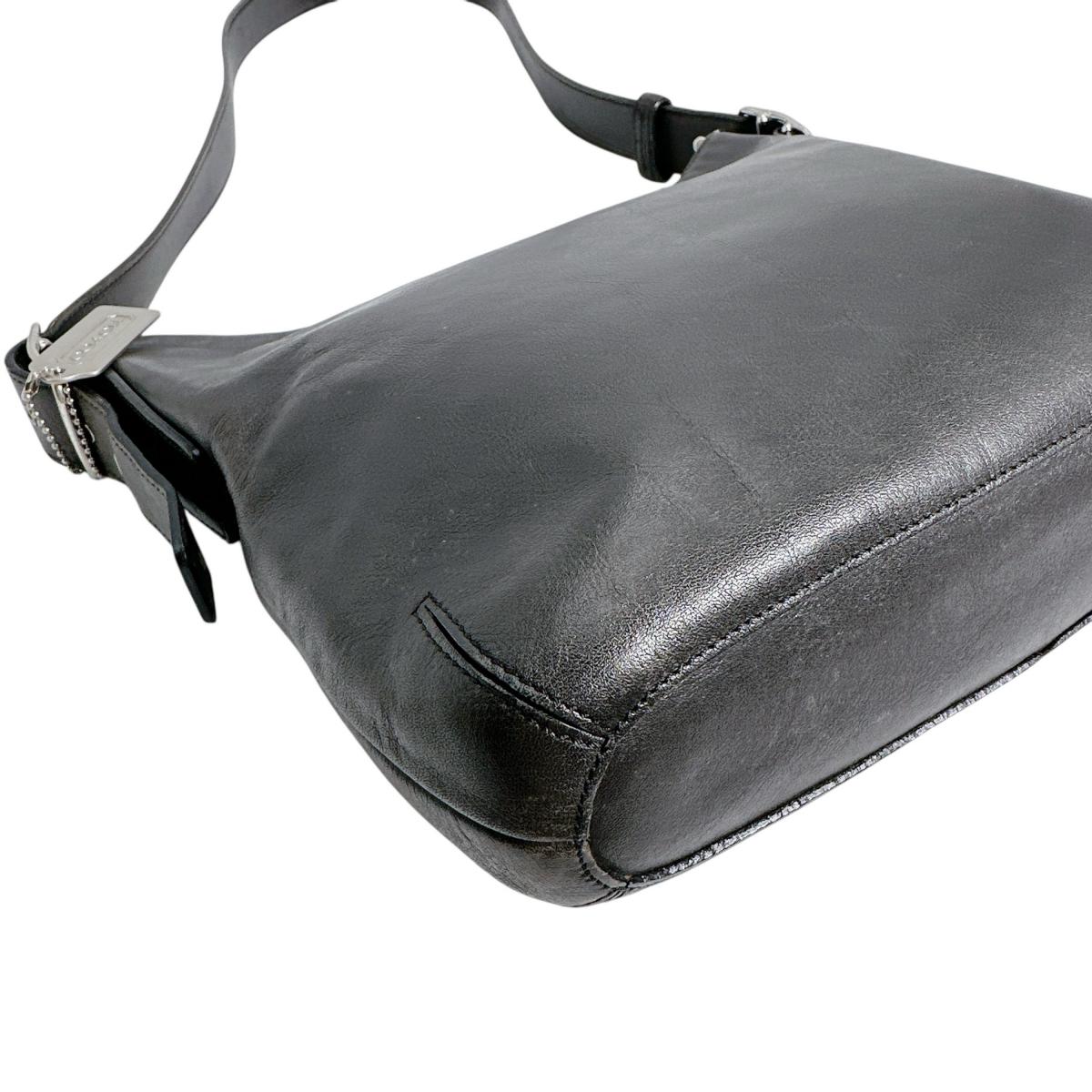 コーチ COACH ショルダーバッグ
 ショルダーバッグ 無地 レザー H2S-9326 こげ茶 【SS】
 【中古】