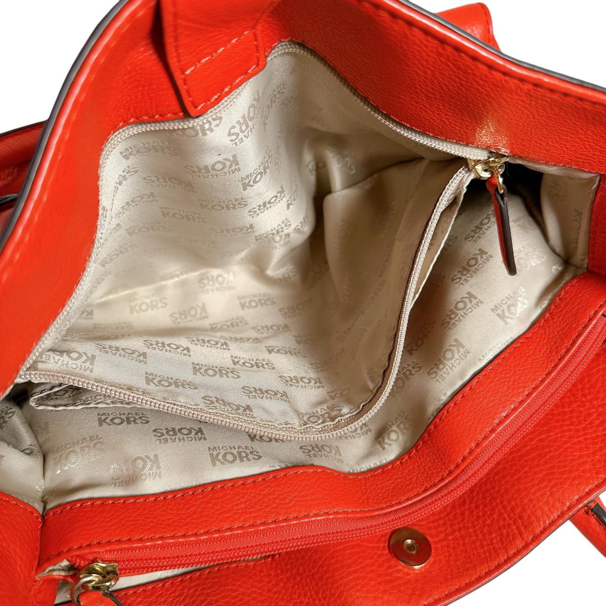 マイケルコース Michael Kors ハンドバッグ
 トートバッグ A4対応 ショルダーバッグ レザー レッド 【SS】
 【中古】