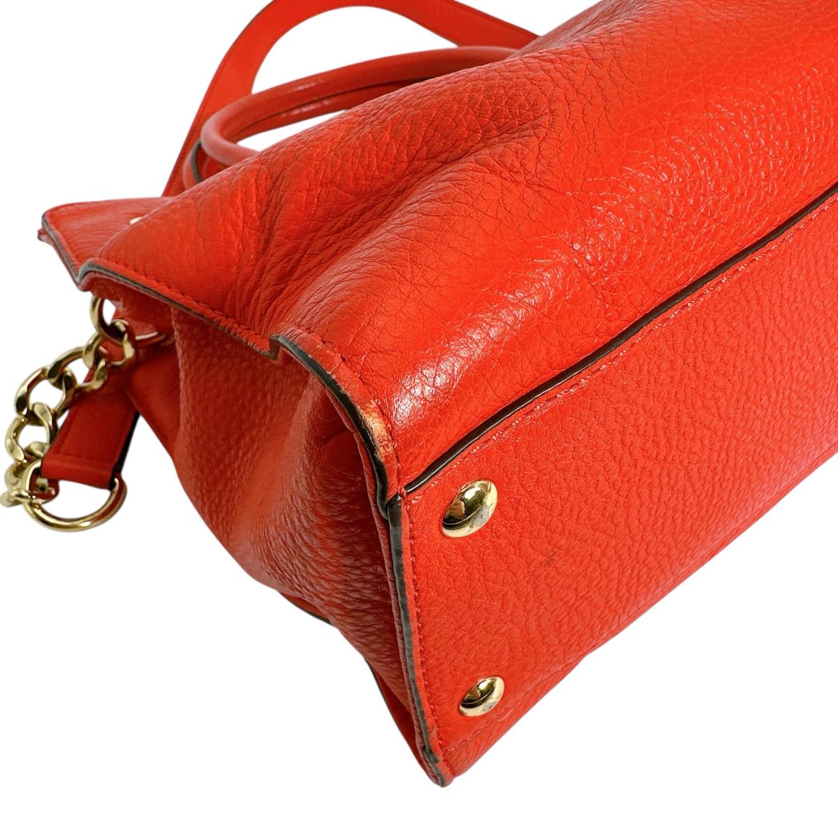 マイケルコース Michael Kors ハンドバッグ
 トートバッグ A4対応 ショルダーバッグ レザー レッド 【SS】
 【中古】