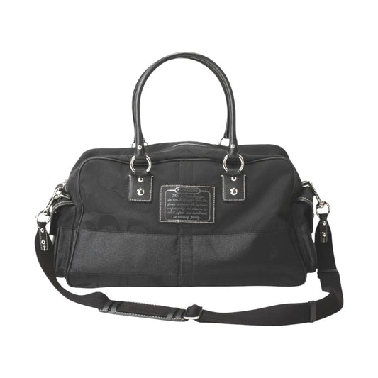 コーチ COACH ボストンバッグ
 2wayショルダー シグネチャー ショルダーバッグ キャンバス F77179 ブラック 【SS】
 【中古】