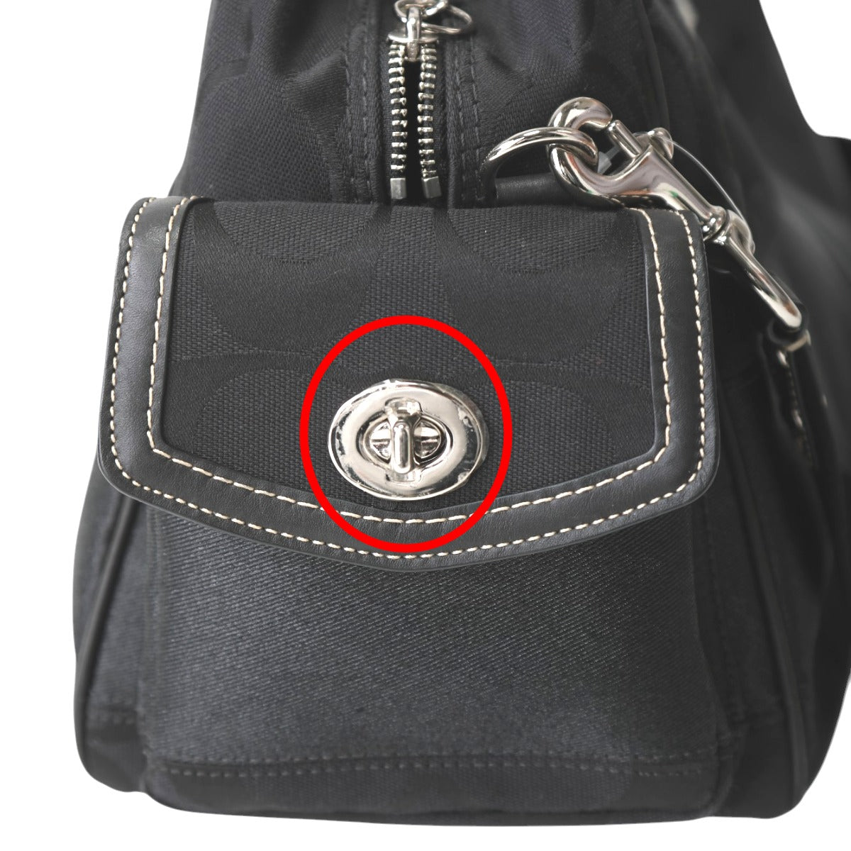 コーチ COACH ボストンバッグ
 2wayショルダー シグネチャー ショルダーバッグ キャンバス F77179 ブラック 【SS】
 【中古】