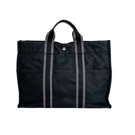 エルメス HERMES トートバッグ
 ハンドバッグ キャンバス フールトゥMM キャンバス ブラック 【SS】
 【中古】