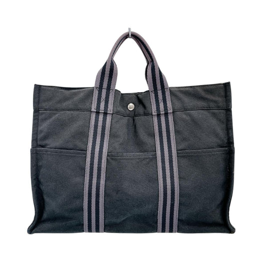 エルメス HERMES トートバッグ
 トートバッグ ビジネスバッグ フールトゥMM コットン 2110-32 ブラック 【SS】
 【中古】