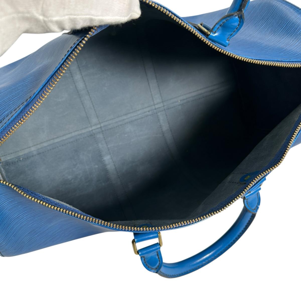 ルイヴィトン LOUIS VUITTON ボストンバッグ
 旅行かばん エピ キーポル50 エピレザー M42965 トレドブルー LV
 【SS】
 【中古】