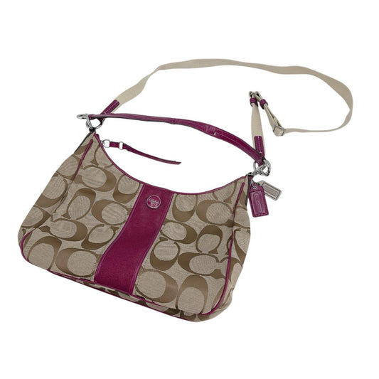 コーチ COACH ショルダーバッグ
 2wayバック シグネチャー キャンバス F21873 ブラウン 【SS】
 【中古】