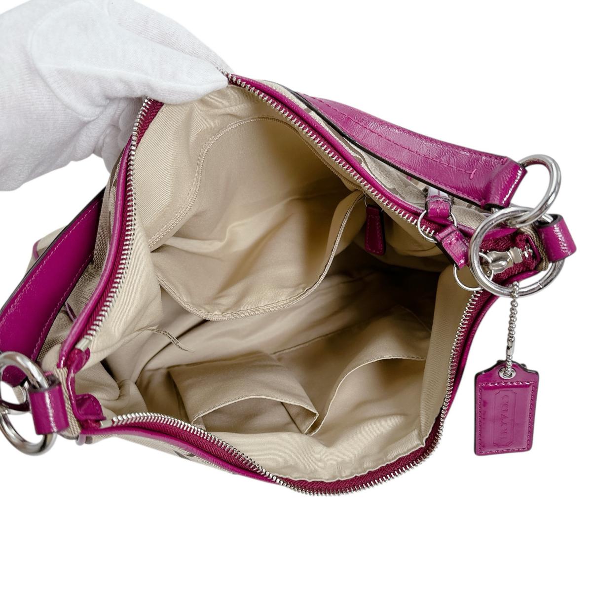 コーチ COACH ショルダーバッグ
 2wayバック シグネチャー キャンバス F21873 ブラウン 【SS】
 【中古】