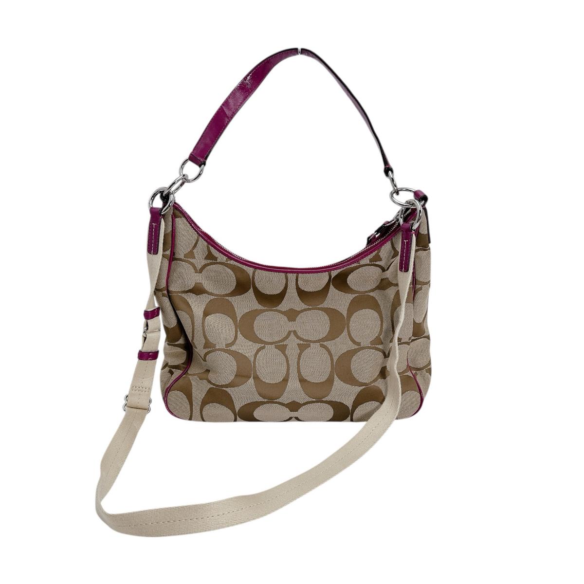 コーチ COACH ショルダーバッグ
 2wayバック シグネチャー キャンバス F21873 ブラウン 【SS】
 【中古】