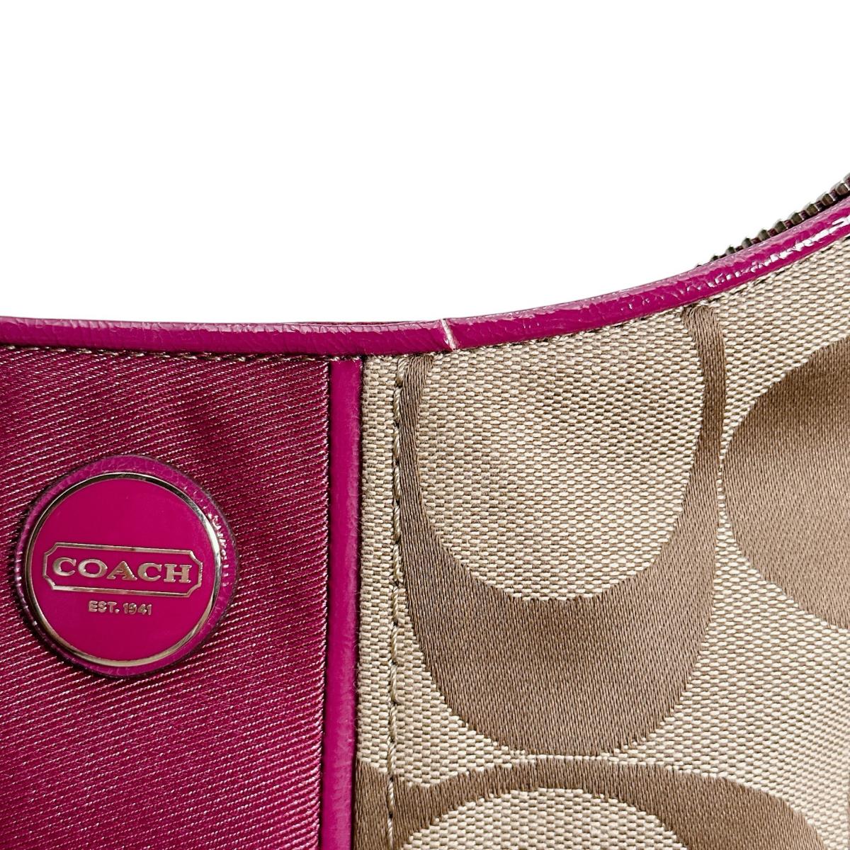 コーチ COACH ショルダーバッグ
 2wayバック シグネチャー キャンバス F21873 ブラウン 【SS】
 【中古】