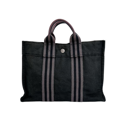 エルメス HERMES トートバッグ
 ハンドバッグ キャンバス フールトゥPM コットン ブラック 【SS】
 【中古】