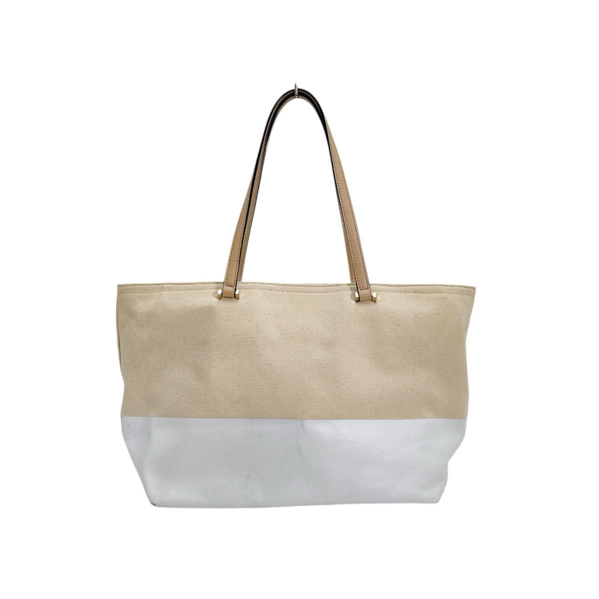 ケイトスペード Kate Spade ハンドバッグ
 トートバッグ ビッグロゴ キャンバス PXRU6572 108 ベージュ 【SS】
 【中古】