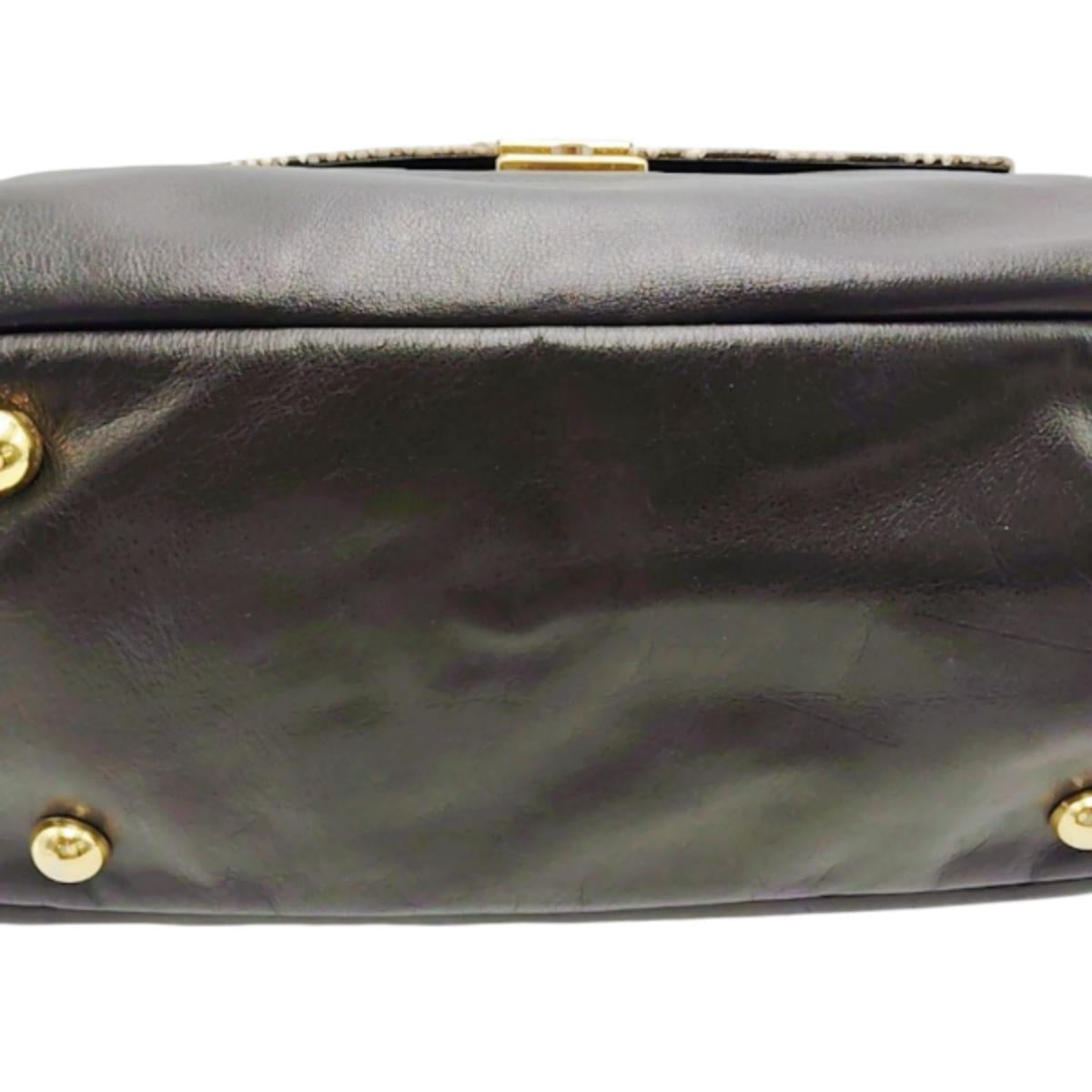 パイソン Python ショルダーバッグ
 ハンドバッグ パイソン 2wayバッグ パイソン ブラウン 【SS】
 【中古】