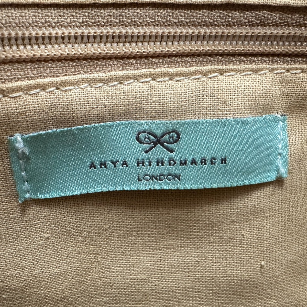 アニヤ・ハインドマーチ Anya Hindmarch ハンドバッグ
 トートバッグ アニマル 子豚プリント 布 グリーン×ピンク 【SS】
 【中古】