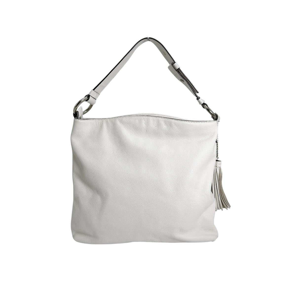 マイケルコース Michael Kors トートバッグ
 ハンドバッグ A4対応 タッセルチャーム付 レザー ホワイト 【SS】
 【中古】