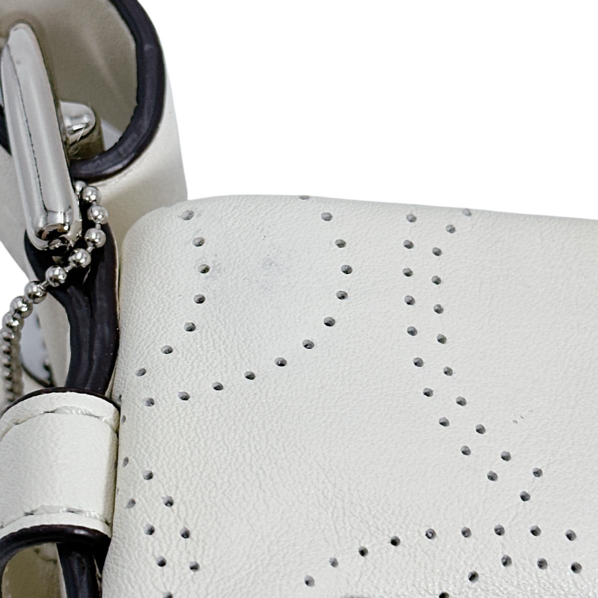 コーチ COACH ショルダーバッグ
 2way パフォレイテッドレザー シグネチャー レザー F19407 ホワイト 【SS】
 【中古】