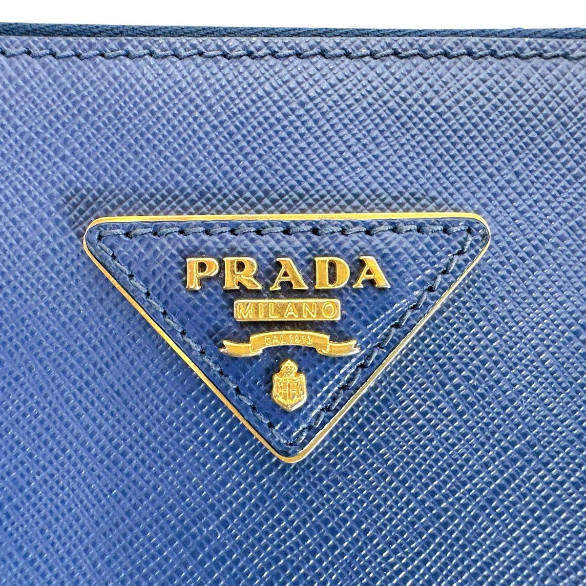 プラダ PRADA ハンドバッグ
 ショルダーバッグ サファイアーノ ガレリア レザー 1BA786 ブルー 【SS】
 【中古】