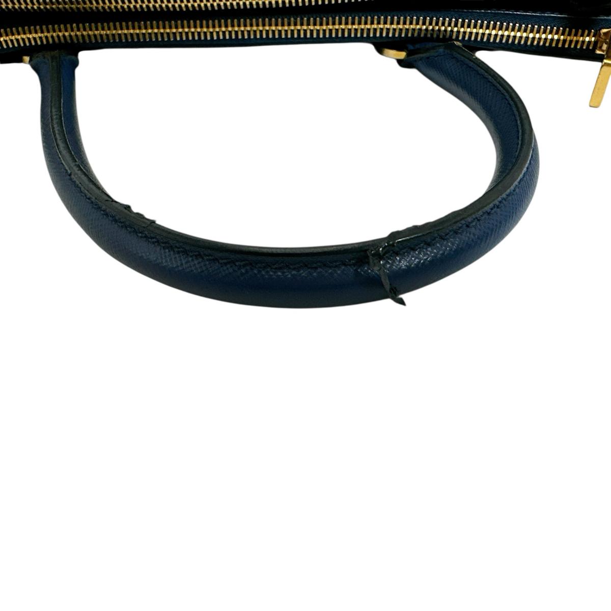 プラダ PRADA ハンドバッグ
 ショルダーバッグ サファイアーノ ガレリア レザー 1BA786 ブルー 【SS】
 【中古】