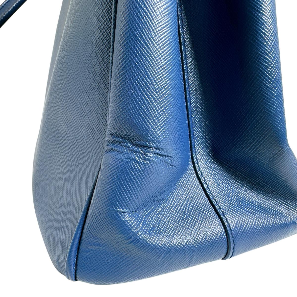 プラダ PRADA ハンドバッグ
 ショルダーバッグ サファイアーノ ガレリア レザー 1BA786 ブルー 【SS】
 【中古】