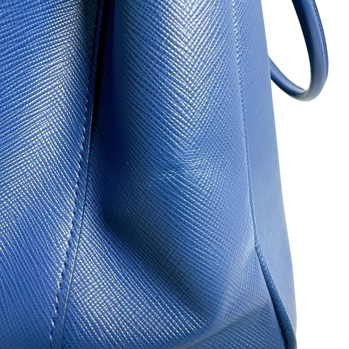 プラダ PRADA ハンドバッグ
 ショルダーバッグ サファイアーノ ガレリア レザー 1BA786 ブルー 【SS】
 【中古】