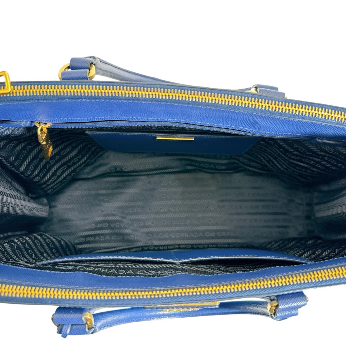 プラダ PRADA ハンドバッグ
 ショルダーバッグ サファイアーノ ガレリア レザー 1BA786 ブルー 【SS】
 【中古】