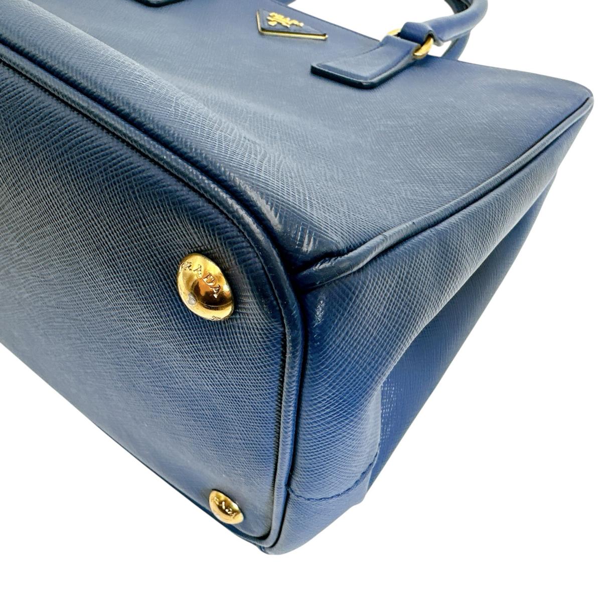 プラダ PRADA ハンドバッグ
 ショルダーバッグ サファイアーノ ガレリア レザー 1BA786 ブルー 【SS】
 【中古】