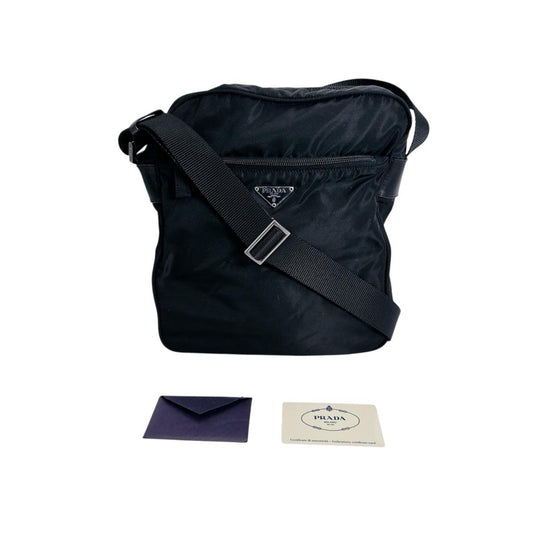 プラダ PRADA ショルダーバッグ
 ボディバッグ 斜め掛け トライアングルロゴ ナイロン BT0168 ブラック 【SS】
 【中古】