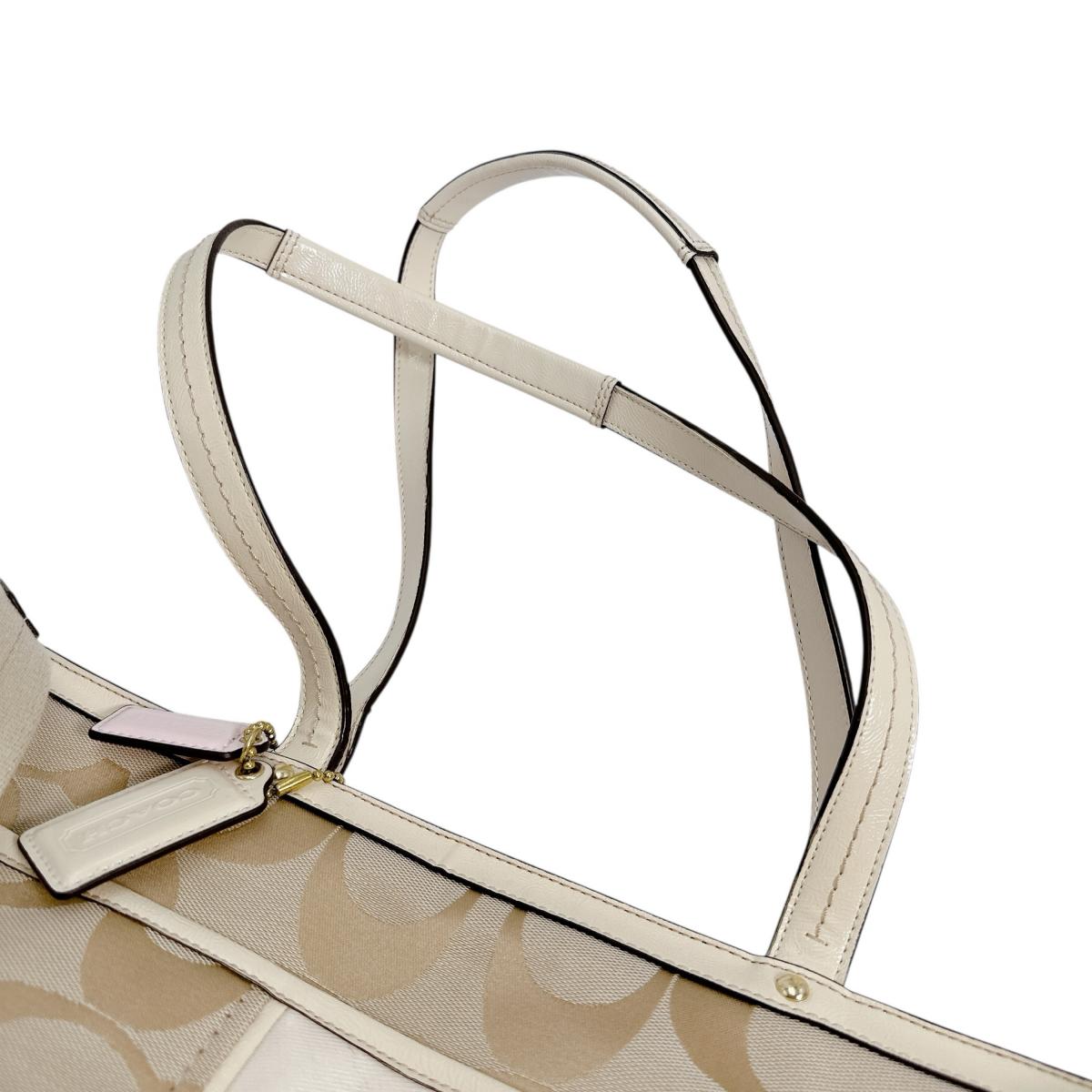 コーチ COACH ハンドバッグ
 トートバッグ 2WAYバッグ マザース キャンバス A1381-F21865 ベージュ 【SS】
 【中古】