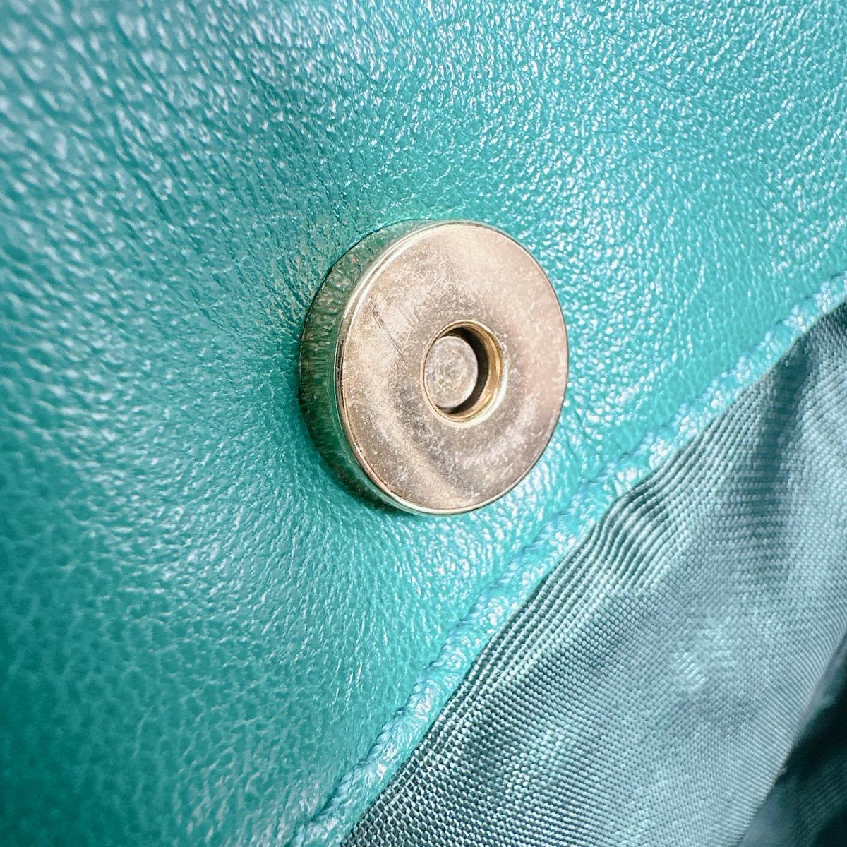 ロエベ LOEWE ショルダーバッグ
 ワンショルダー アナグラム レザー 1846 グリーン 【SS】
 【中古】