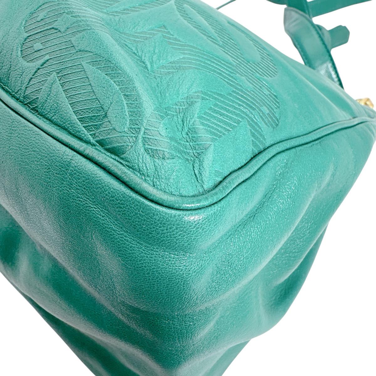 ロエベ LOEWE ショルダーバッグ
 ワンショルダー アナグラム レザー 1846 グリーン 【SS】
 【中古】