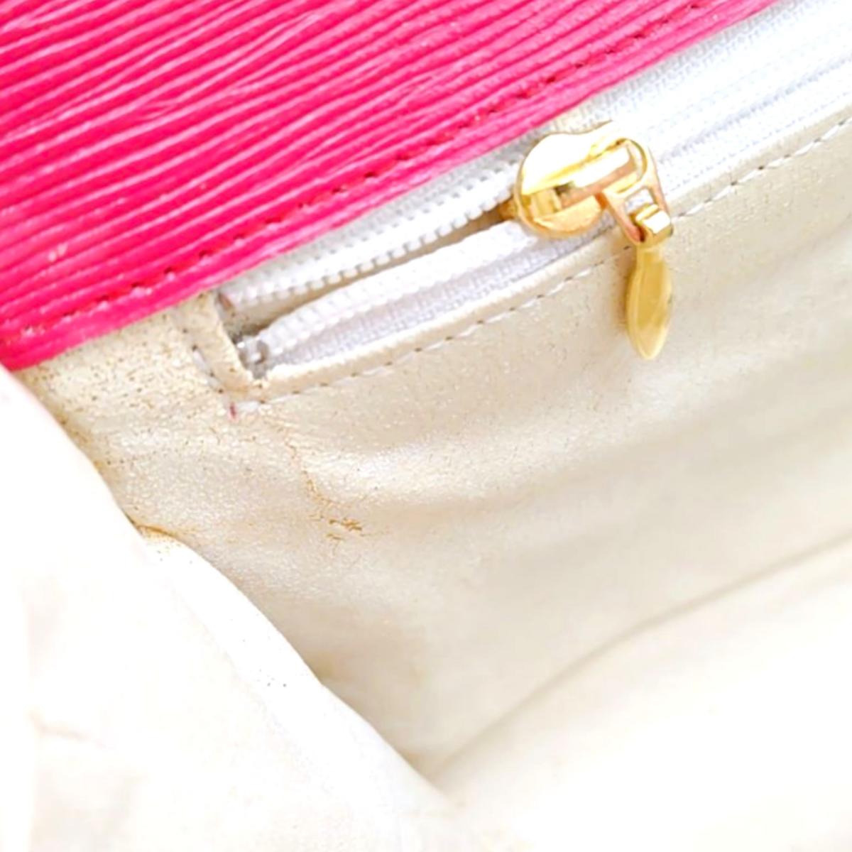 キミジマ KIMIJIMA PARIS TOKYO ショルダーバッグ
 チェーンバッグ Wチェーン Wフラップ 肩掛け レザー ピンク 【SS】
 【中古】