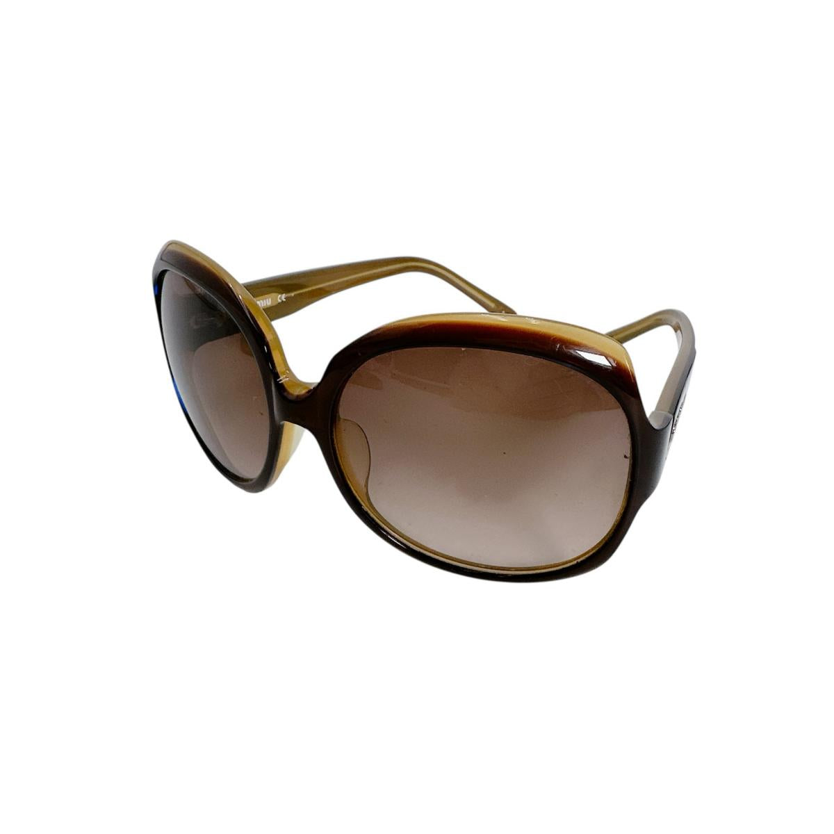 ミュウミュウ MIUMIU サングラス
 サングラス ADC2F1 135 59□16 プラスチック SMU06M ブラウン 【SS】
 【中古】