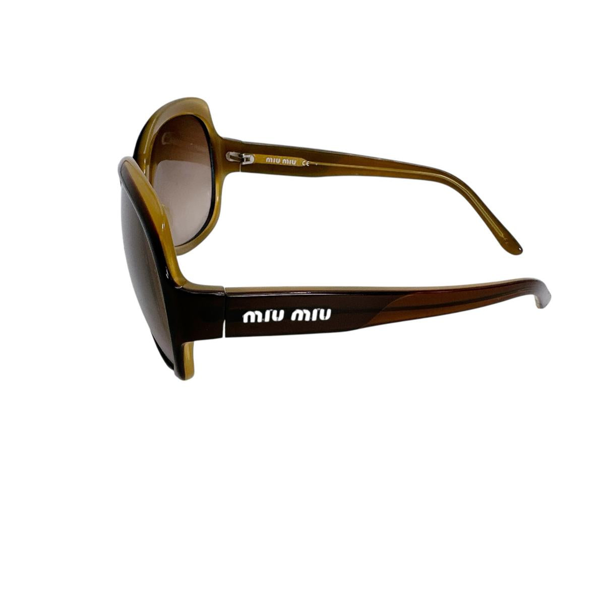 ミュウミュウ MIUMIU サングラス
 サングラス ADC2F1 135 59□16 プラスチック SMU06M ブラウン 【SS】
 【中古】